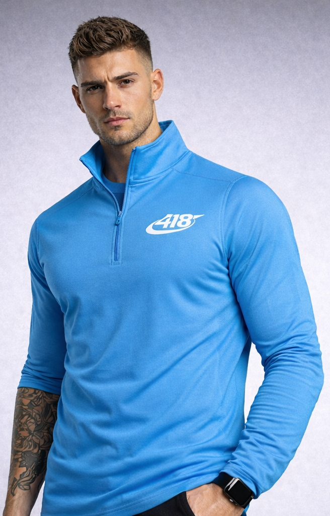 418 Sport Rush Quater-Zip Pullover Light Blue