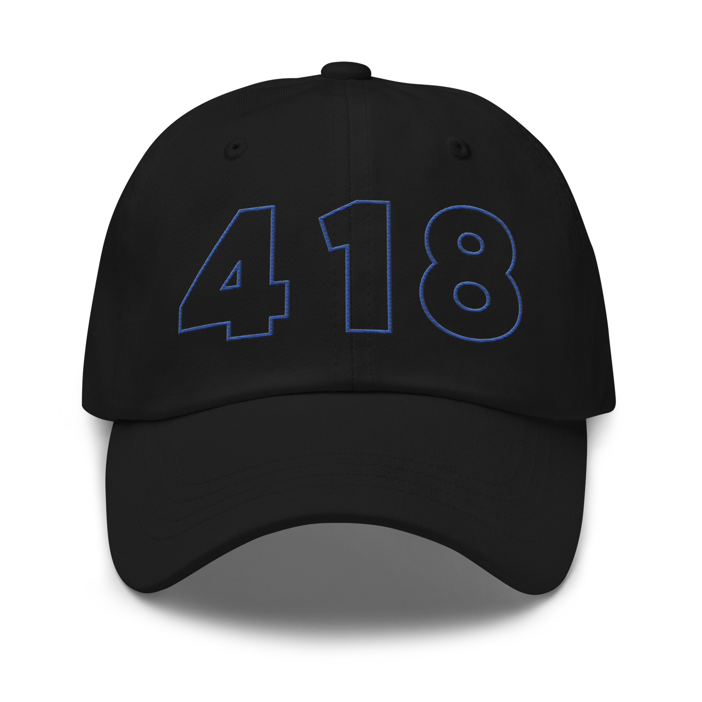 418 Hollow Blue Cap Black
