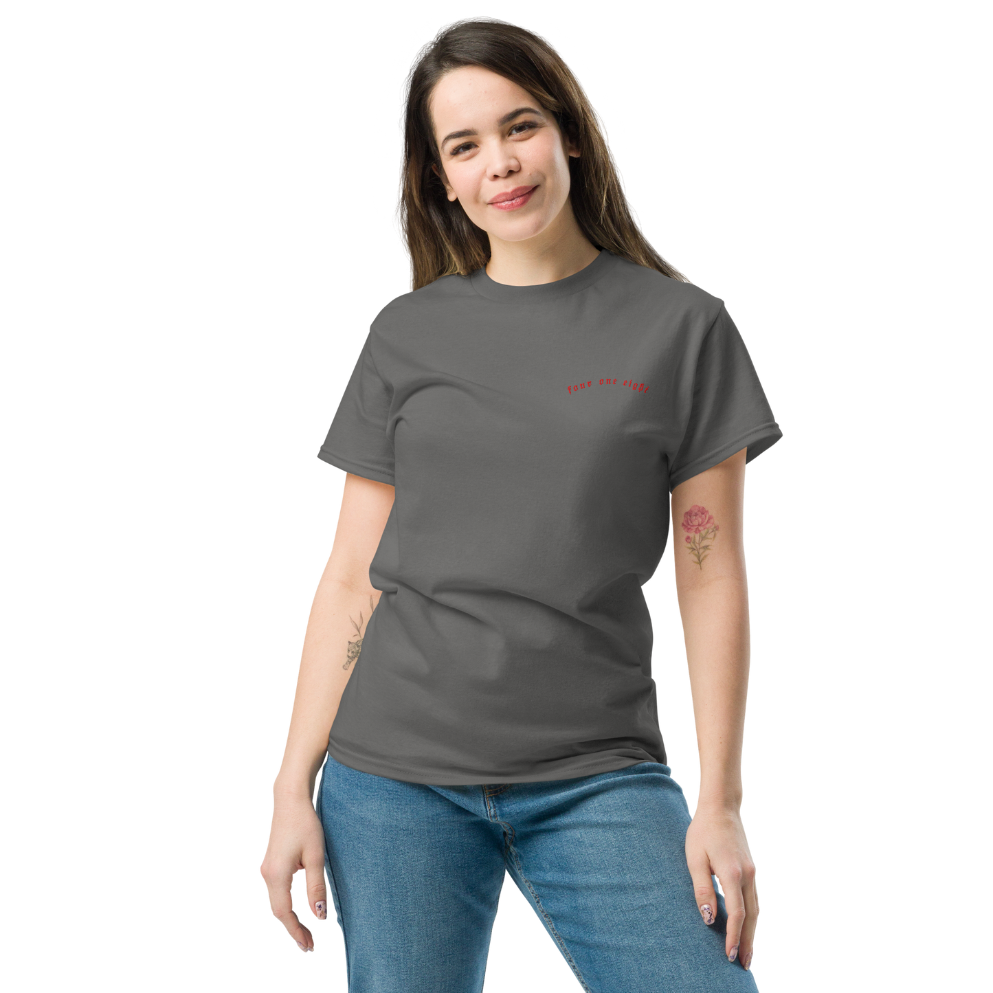418 Distortion Death Hands Tee Charcoal
