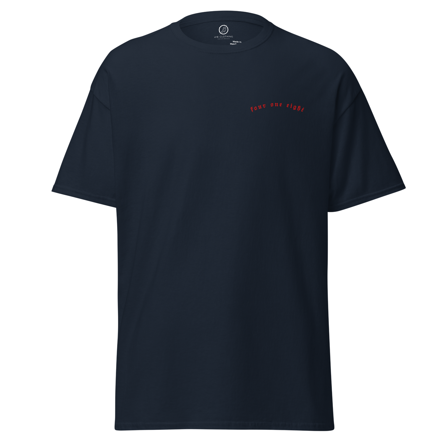 418 Distortion Thorn Green Tee Navy