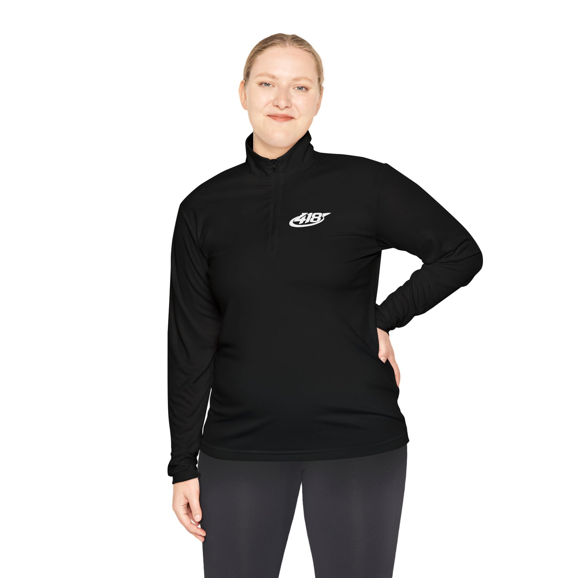 418 Sport Rush Quarter-Zip Pullover Black Printify