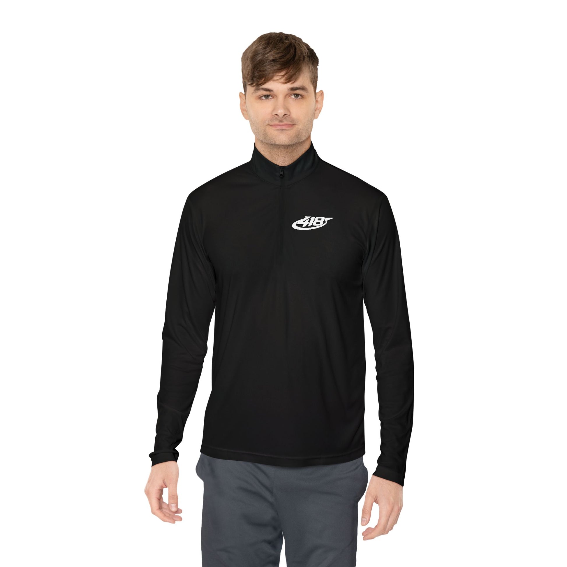 418 Sport Rush Quarter-Zip Pullover Black Printify
