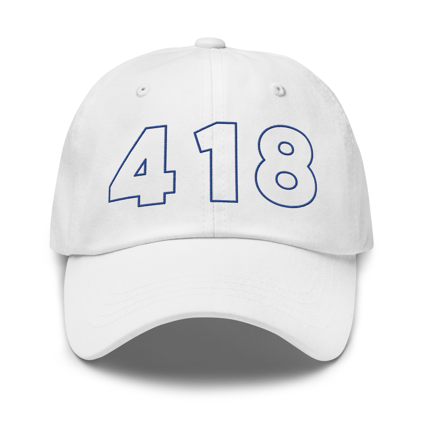 418 Hollow Blue Cap White
