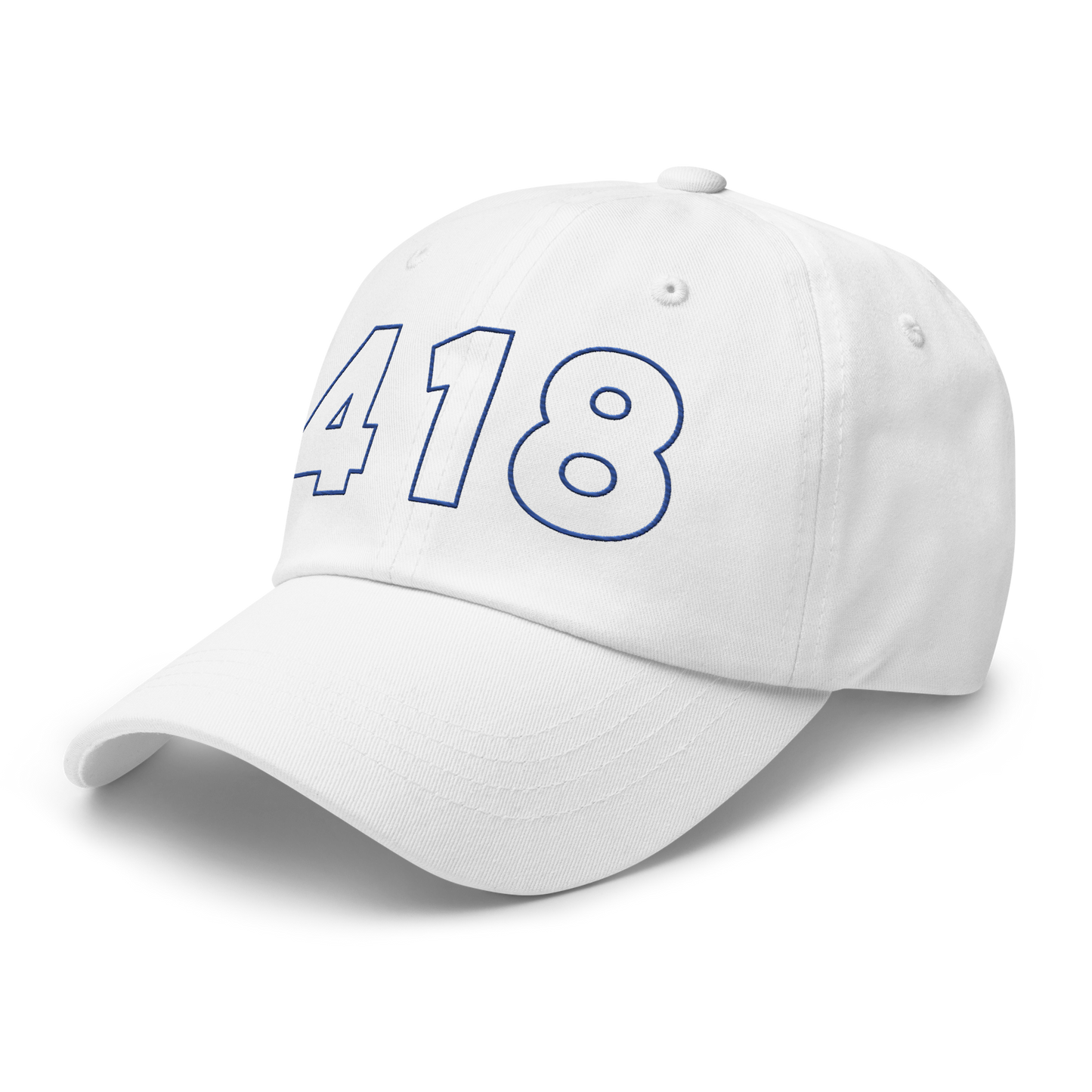 418 Hollow Blue Cap White