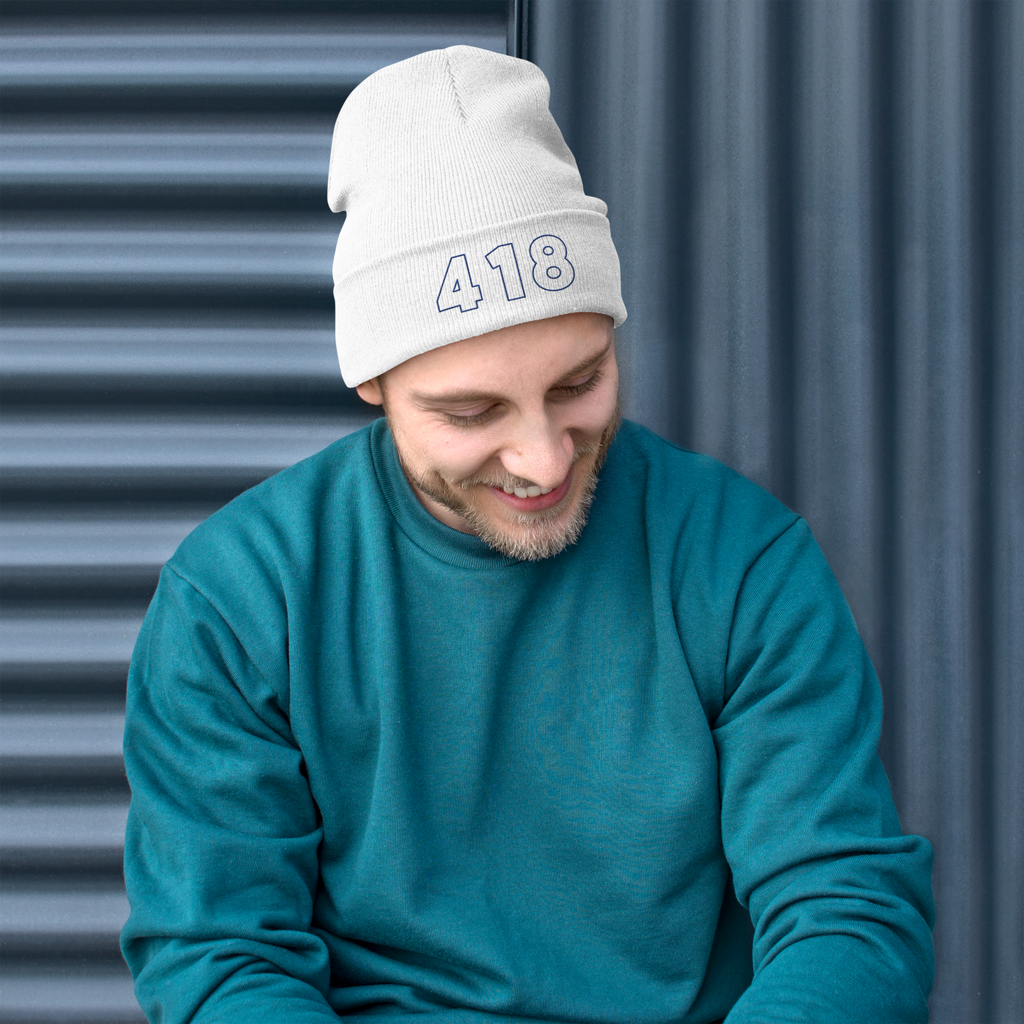 418 Hollow Beanie White