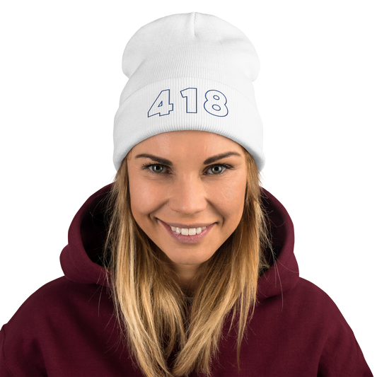 418 Hollow Beanie White
