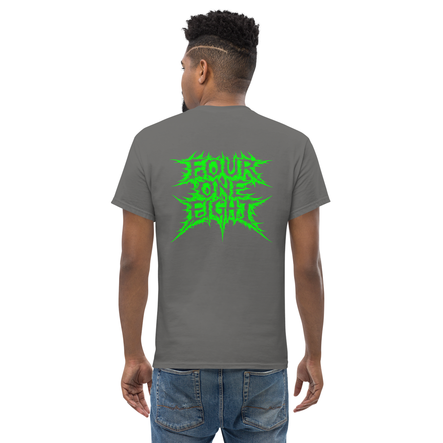 418 Distortion Thorn Green Tee Charcoal