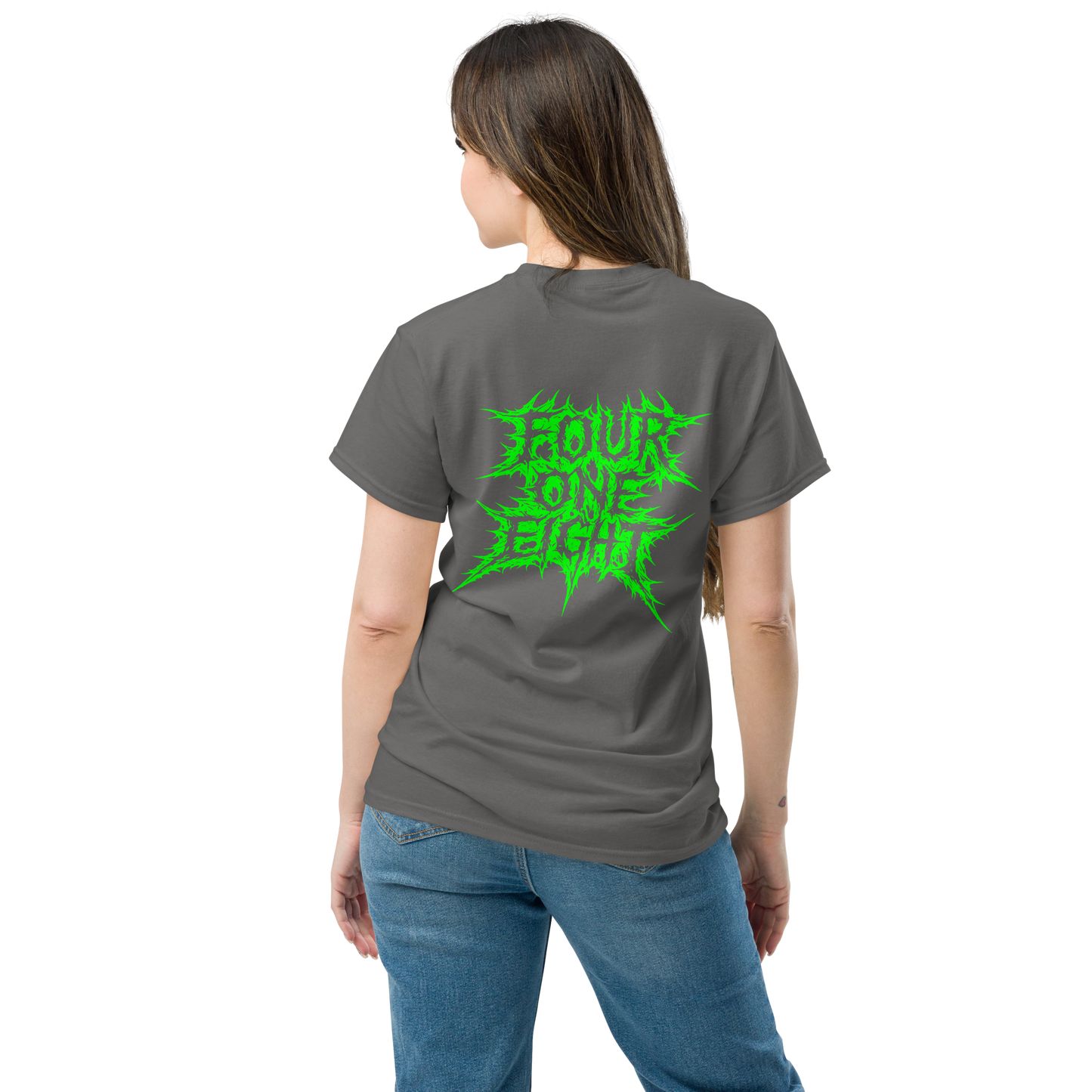 418 Distortion Thorn Green Tee Charcoal