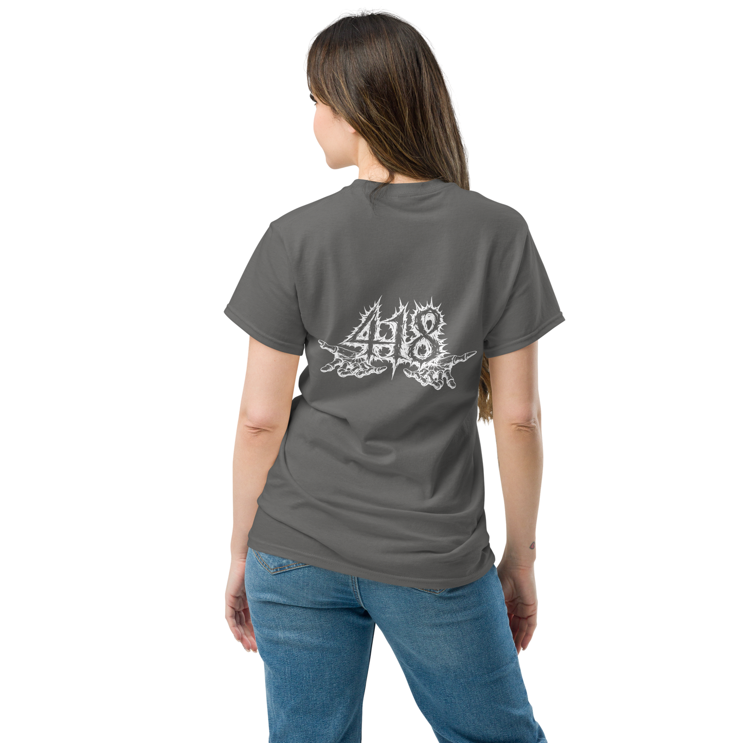418 Distortion Death Hands Tee Charcoal