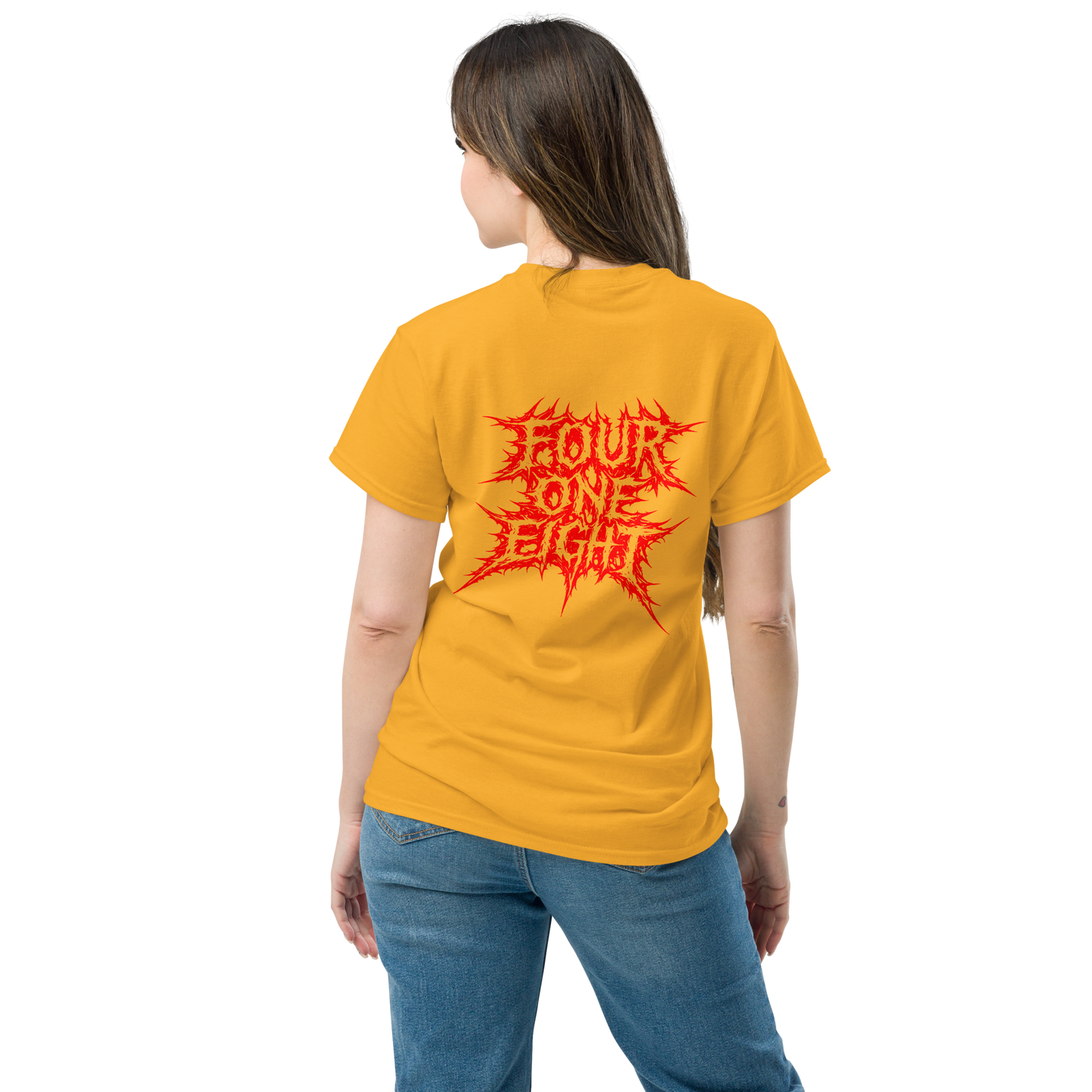 418 Distortion Thorn Red Tee Gold