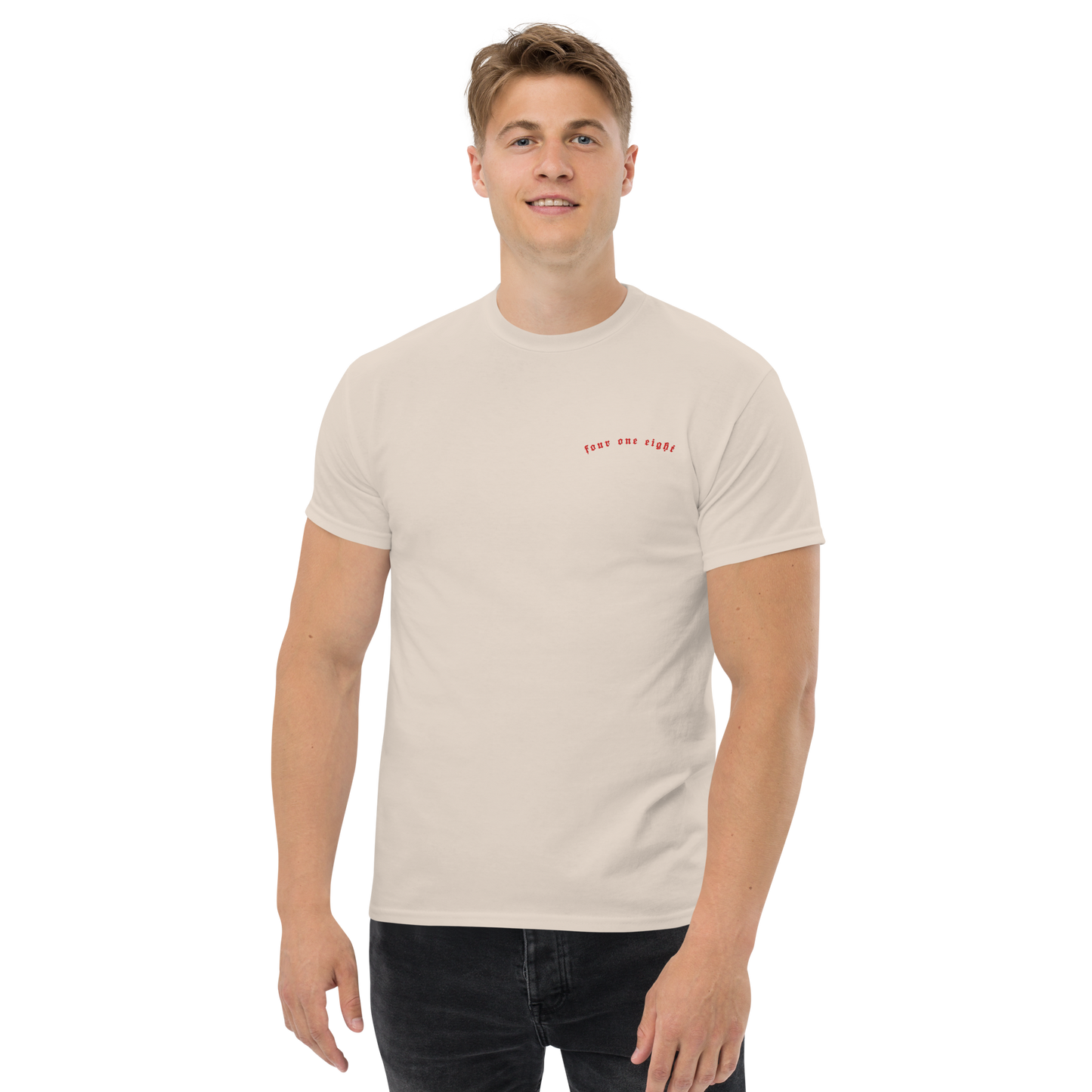 418 Distortion Thorn Red Tee Natural
