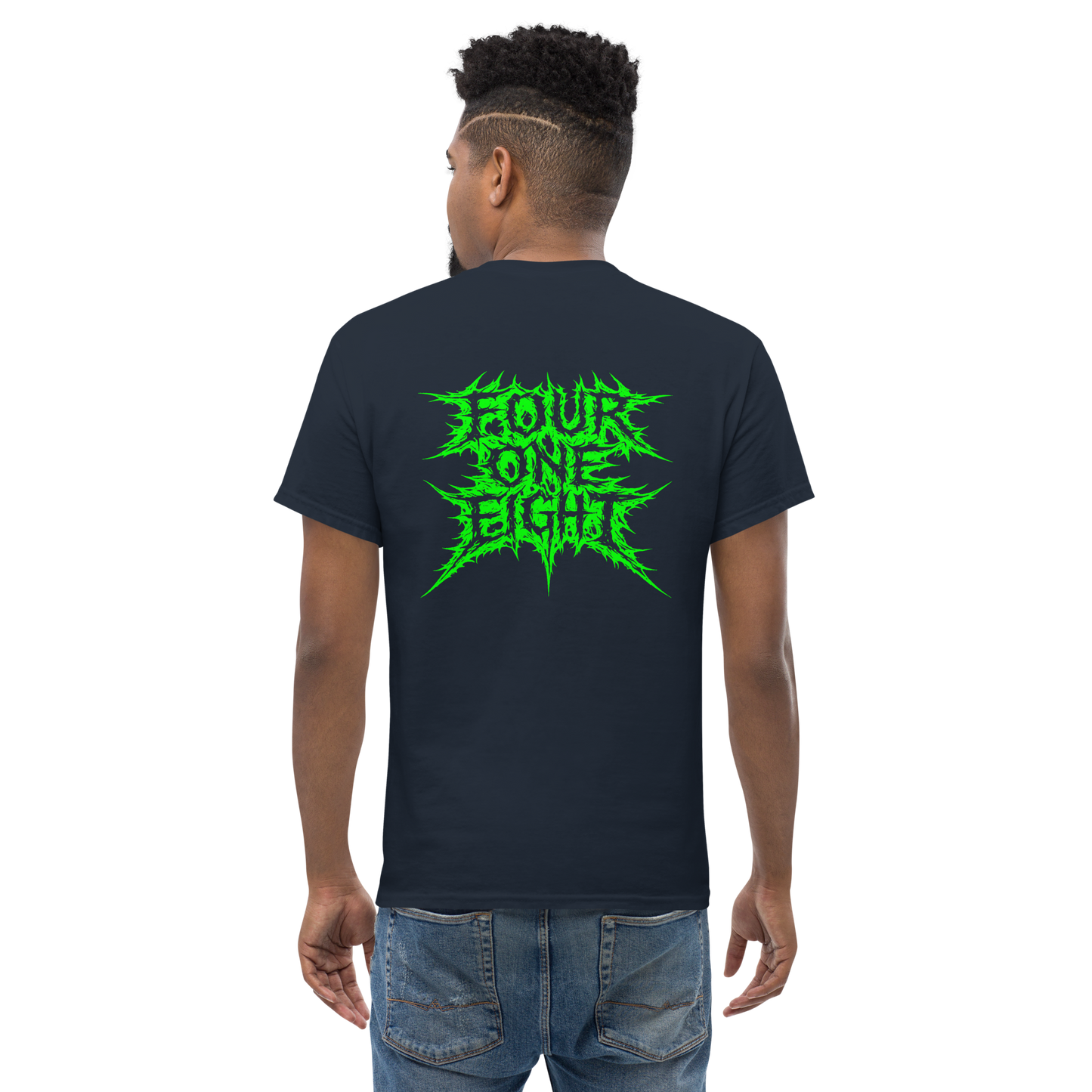 418 Distortion Thorn Green Tee Navy