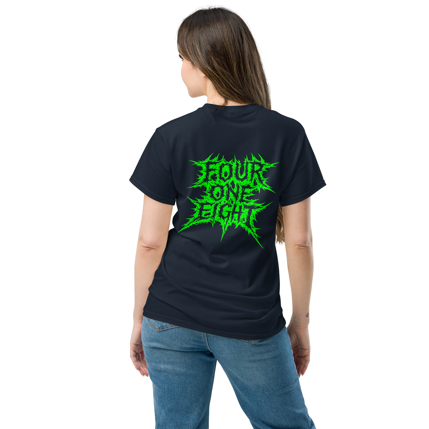 418 Distortion Thorn Green Tee Navy