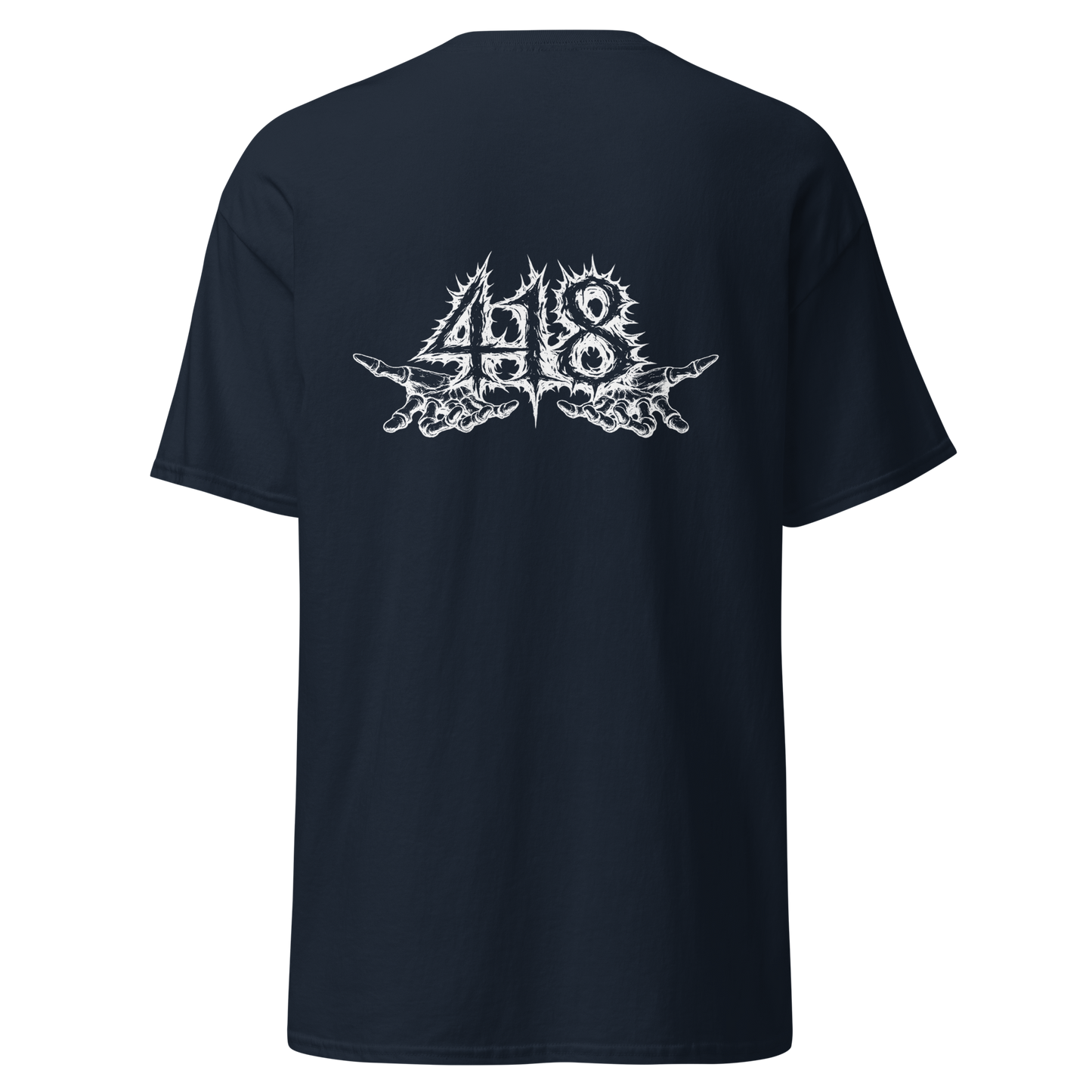 418 Distortion Death Hands Tee Navy