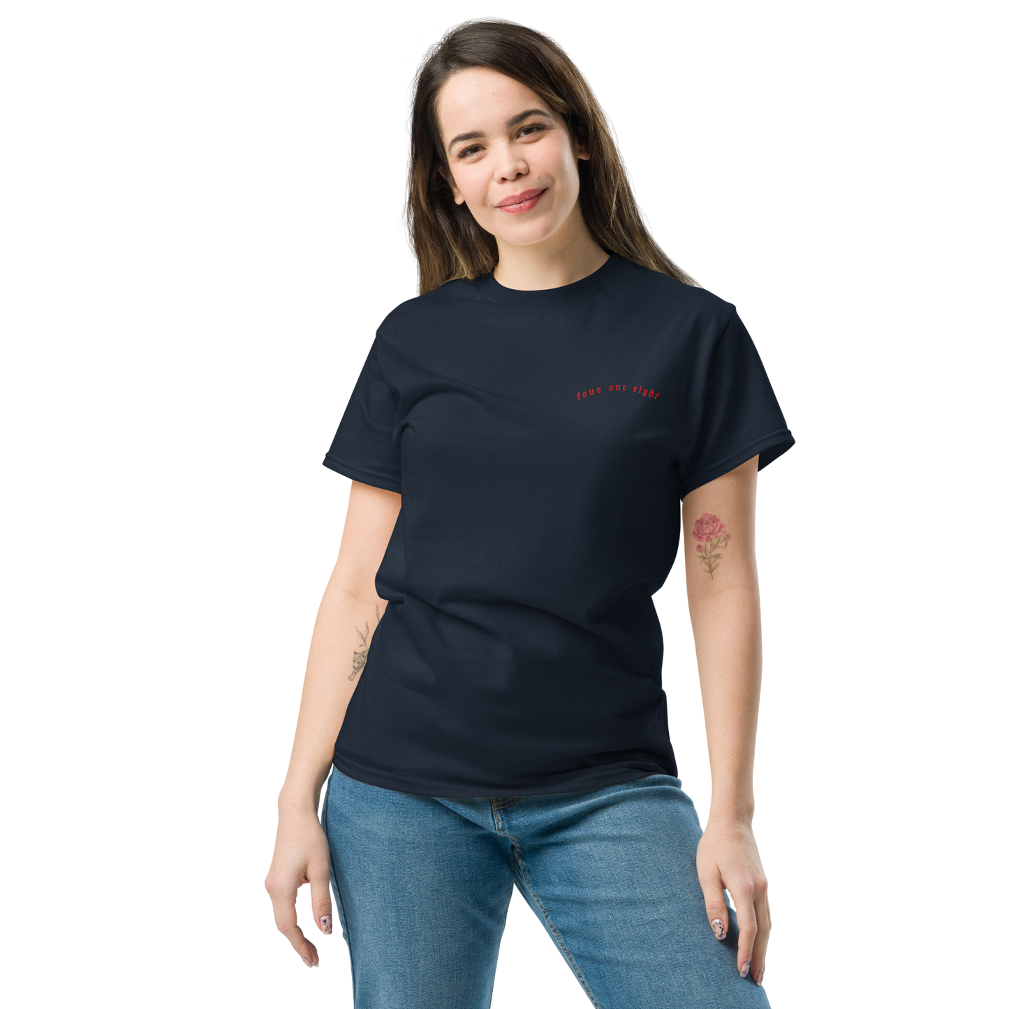 418 Distortion Death Hands Tee Navy