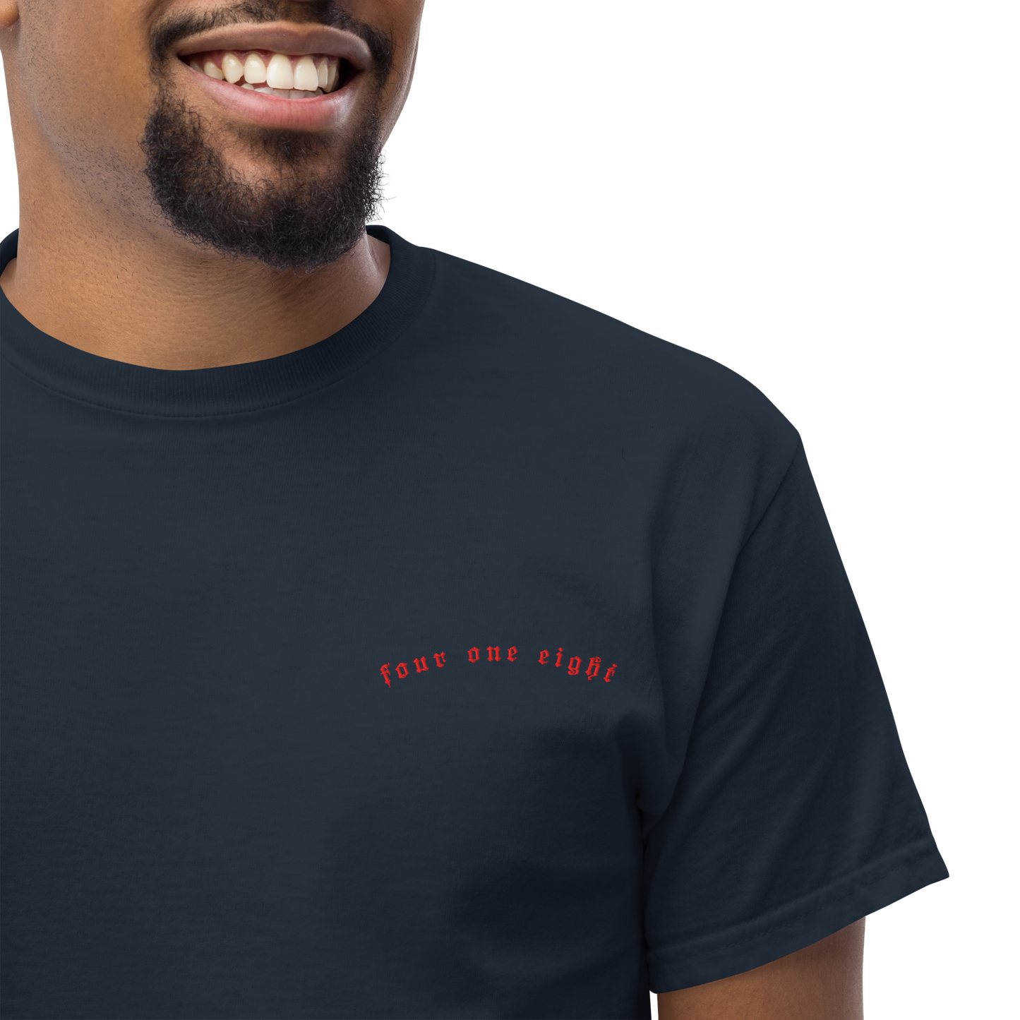 418 Distortion Thorn Green Tee Navy