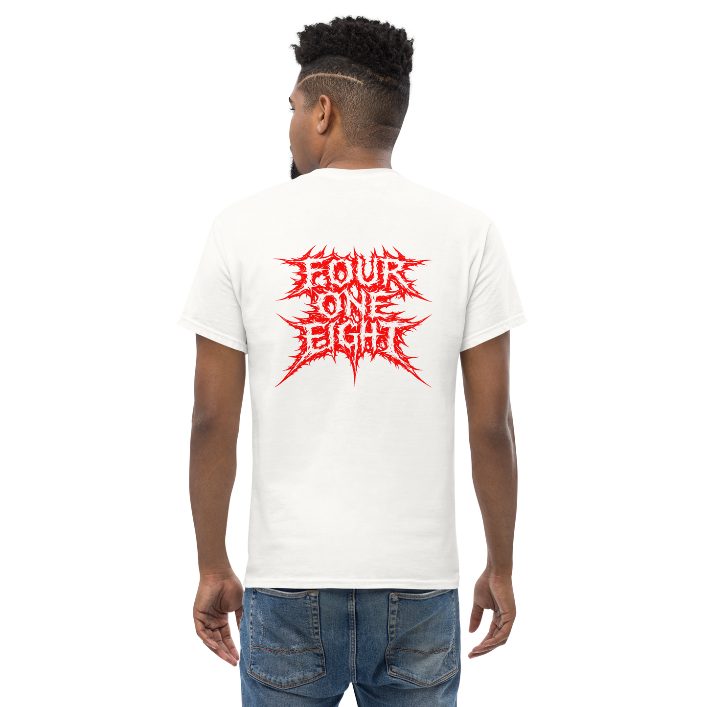 418 Distortion Thorn Red Tee White