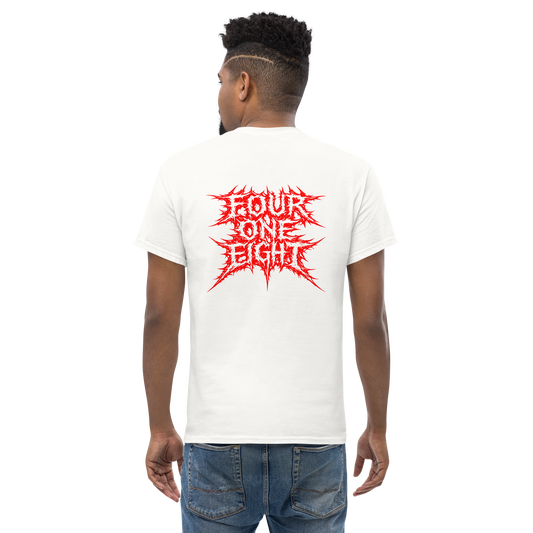 418 Distortion Thorn Red Tee White