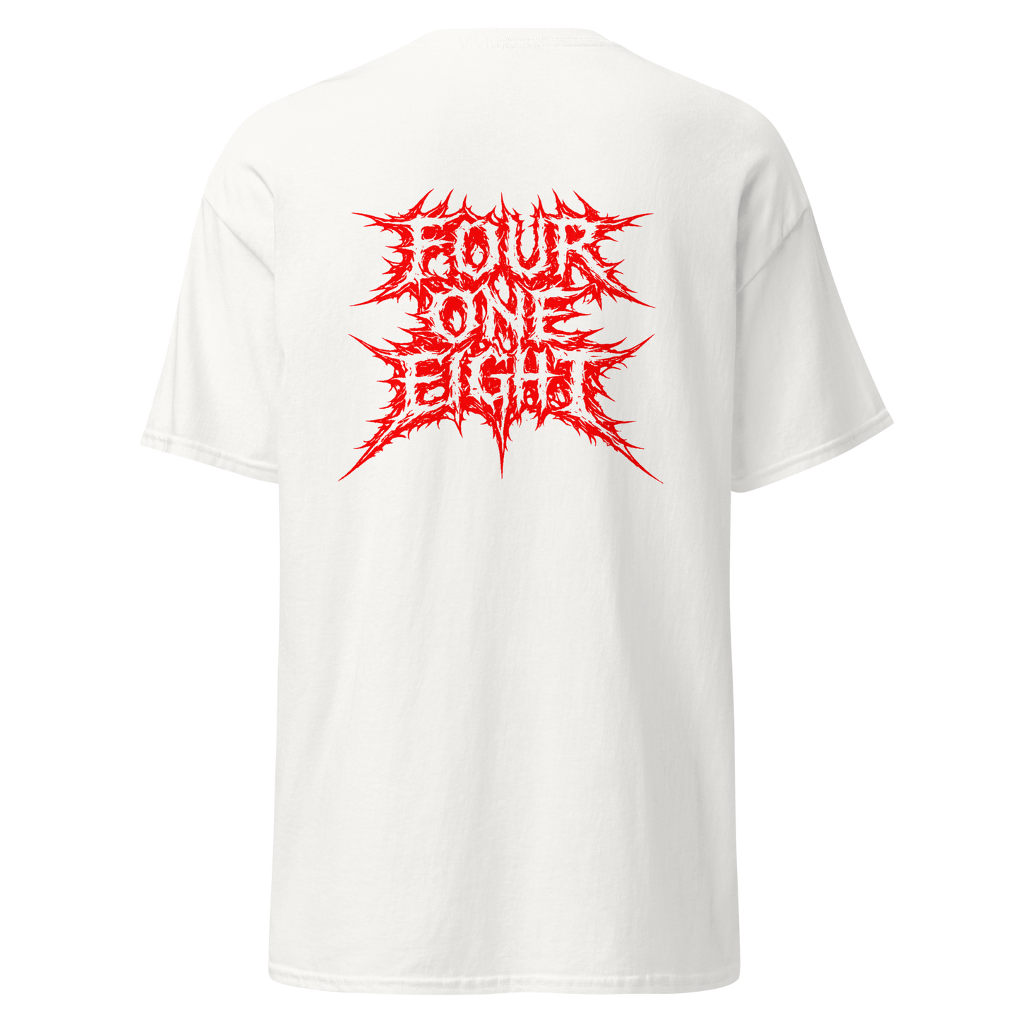 418 Distortion Thorn Red Tee White