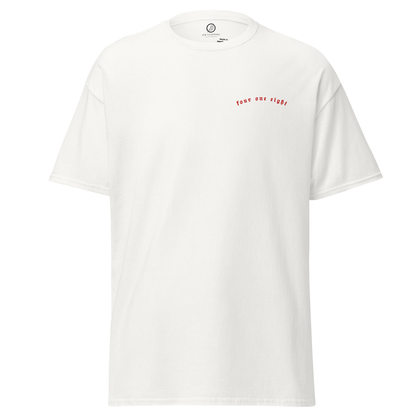 418 Distortion Thorn Red Tee White