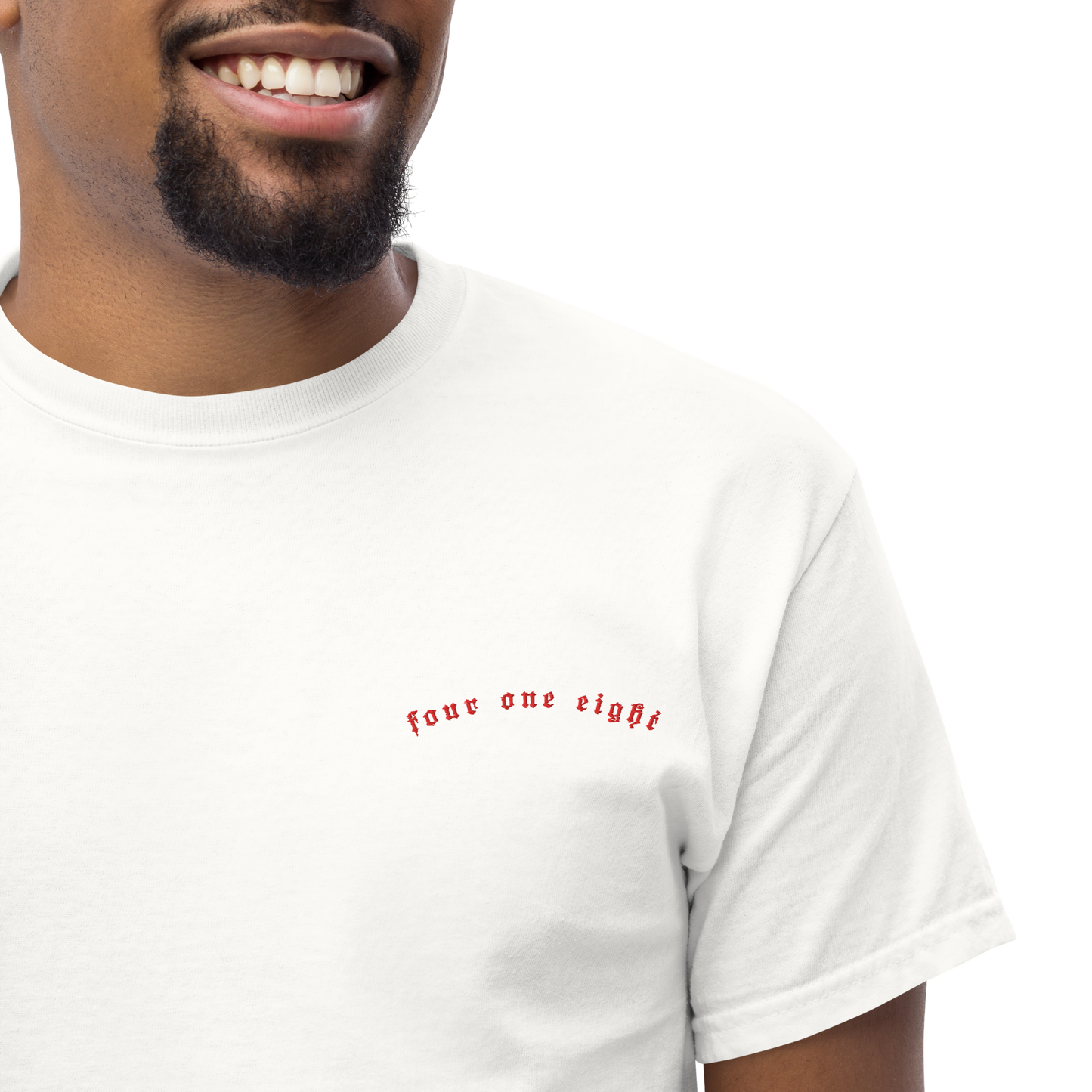 418 Distortion Thorn Red Tee White