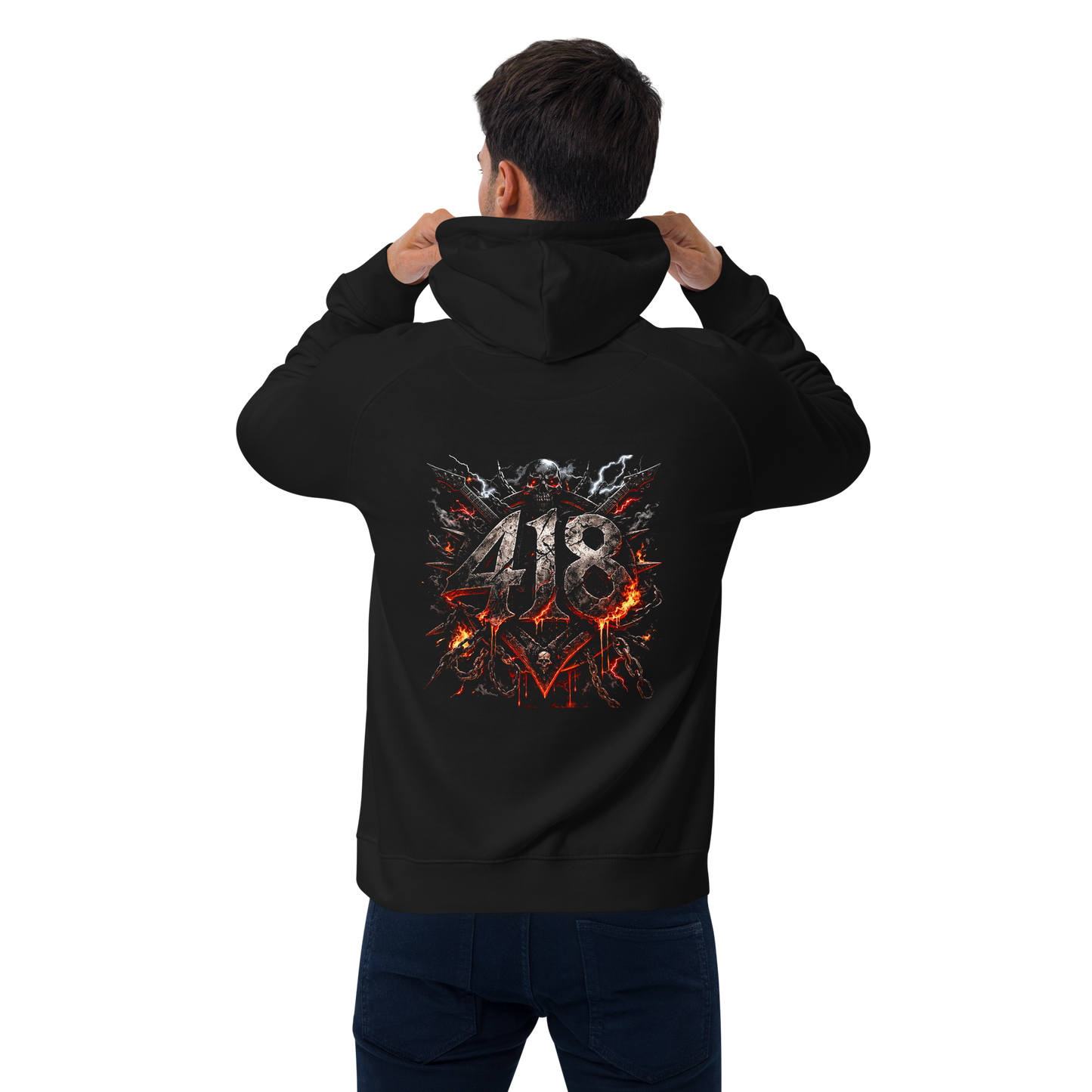 418 Distortion Hellfire Hoodie Black