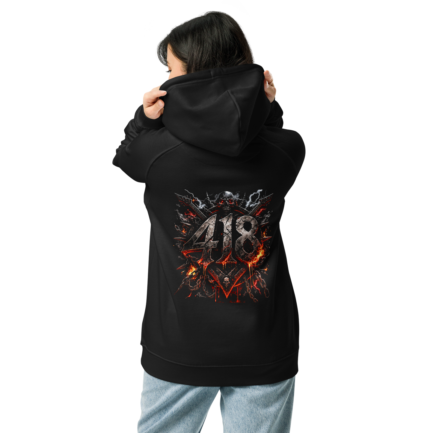 418 Distortion Hellfire Hoodie Black