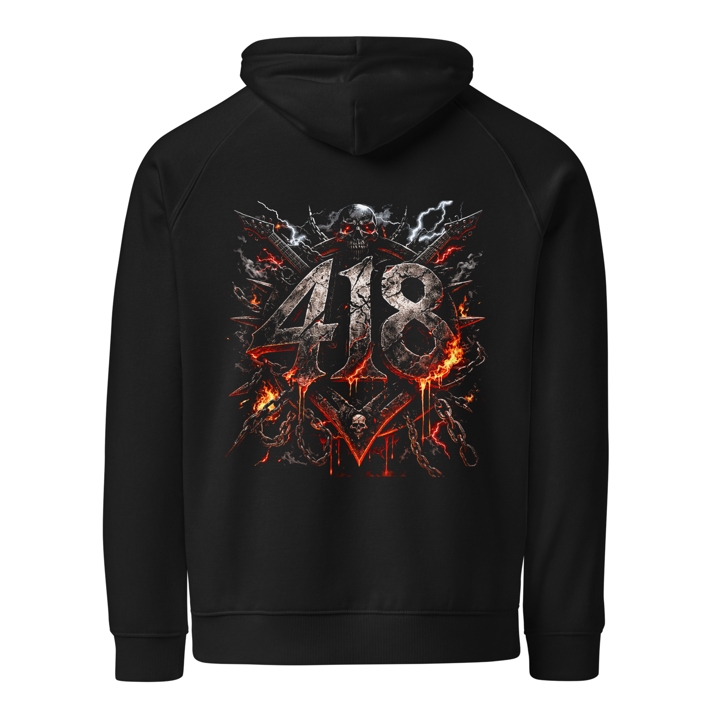 418 Distortion Hellfire Hoodie Black