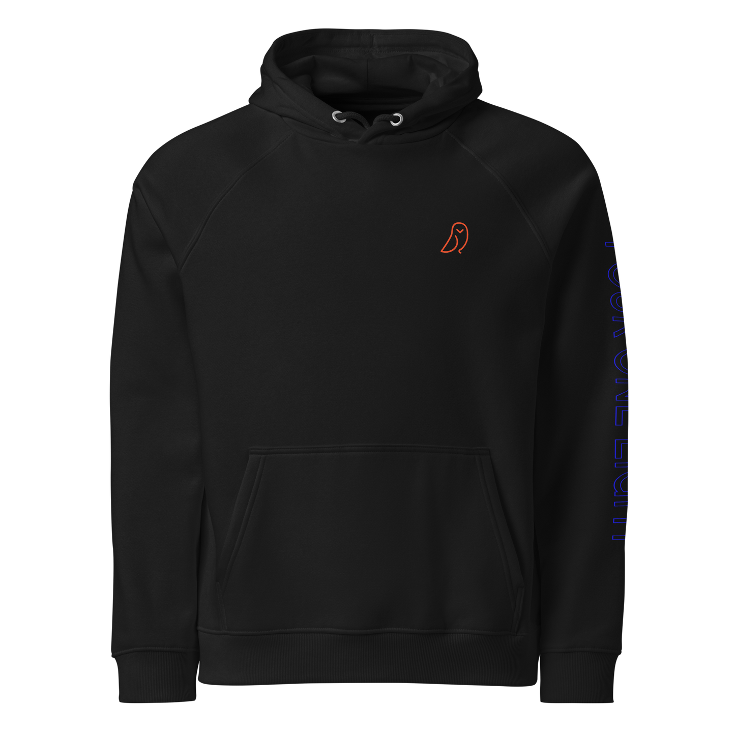 418 Hollow Blue Sleave Hoodie Black