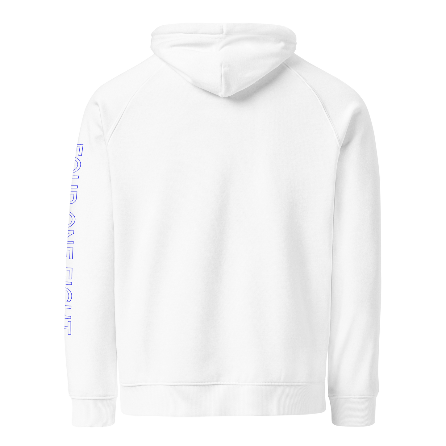 418 Hollow Blue Sleave Hoodie White