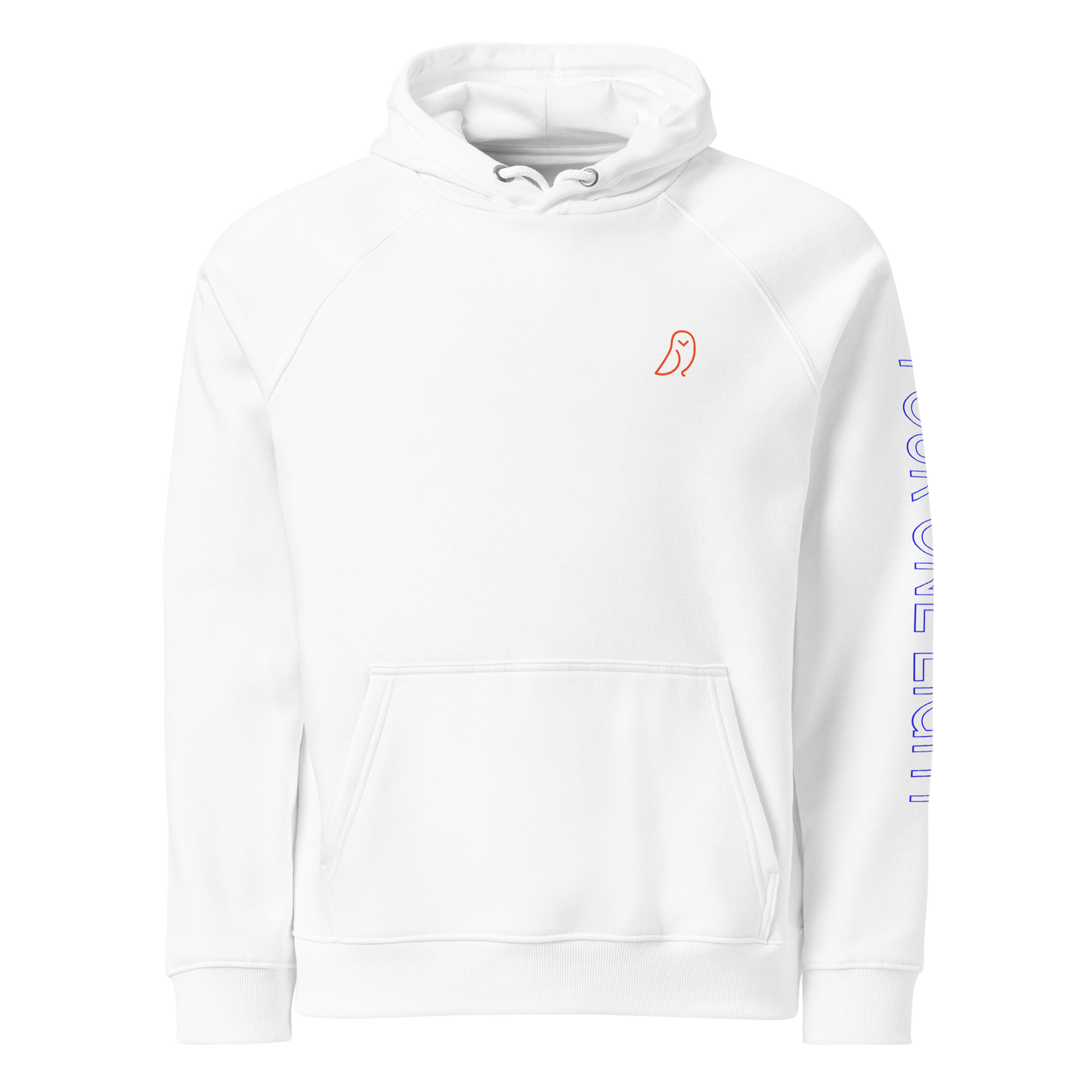 418 Hollow Blue Sleave Hoodie White
