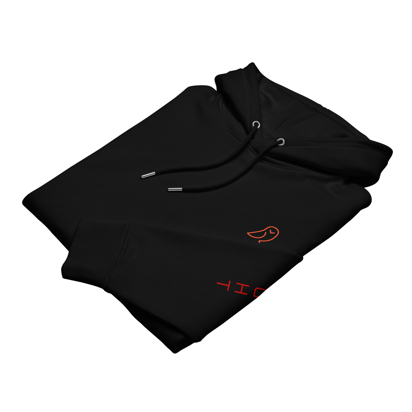 418 Bungee Red Sleave Hoodie Black