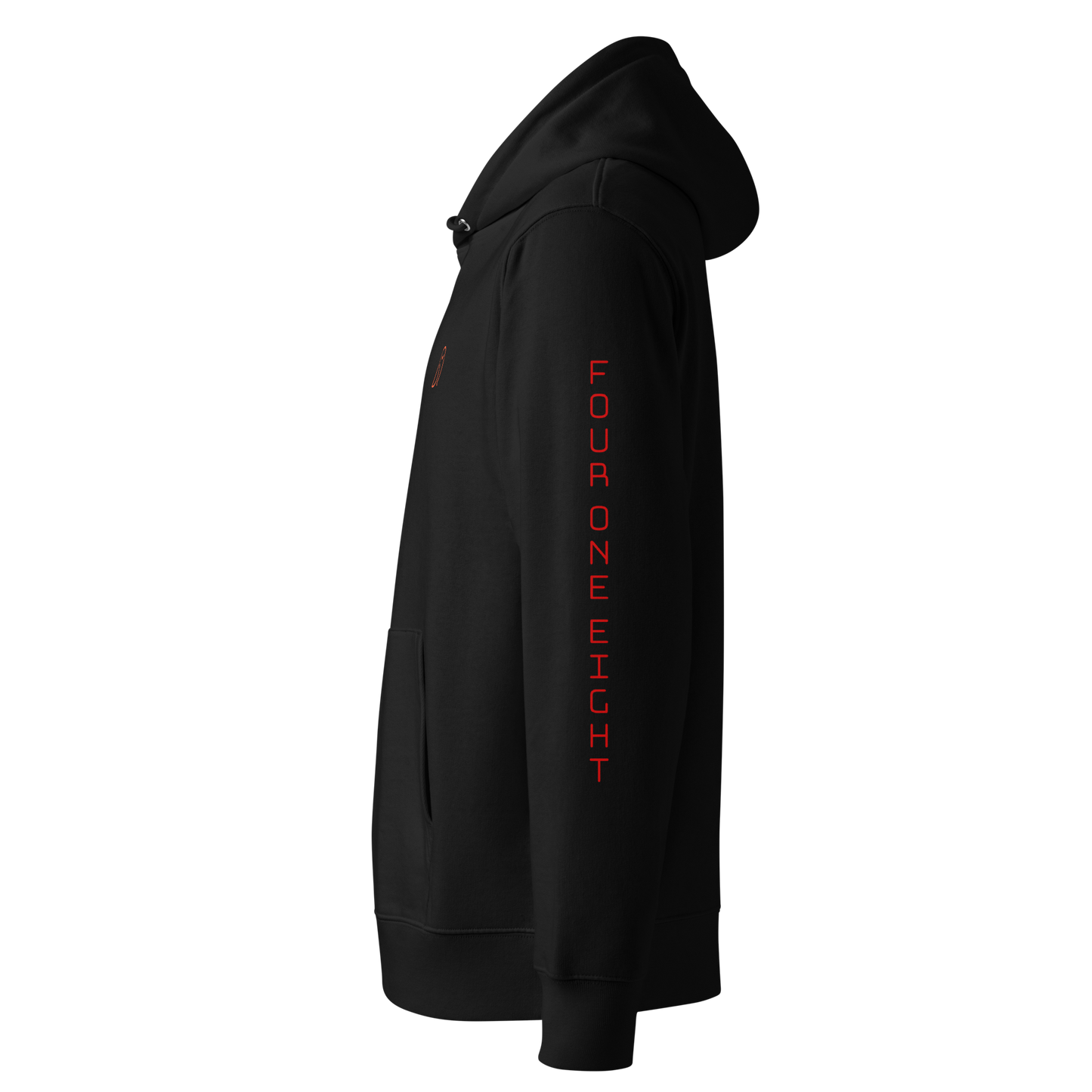 418 Bungee Red Sleave Hoodie Black