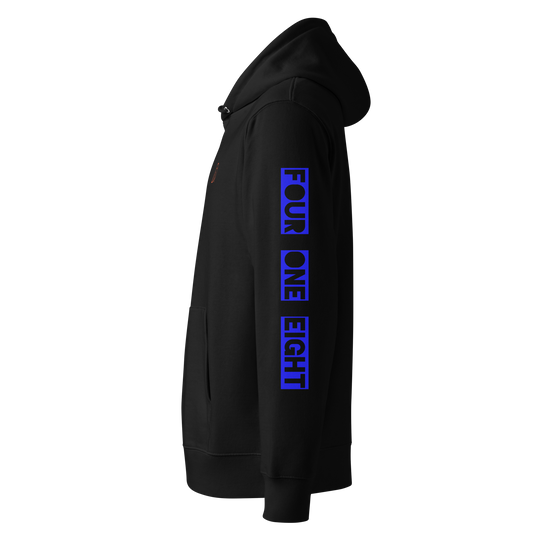 418 Bloc Blue Sleave Hoodie Black