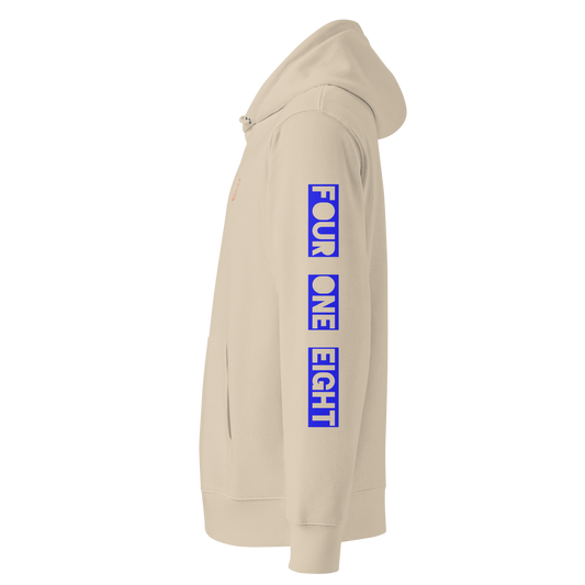 418 Bloc Blue Sleave Hoodie Desert Dust