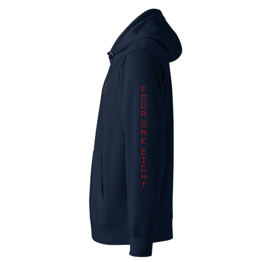 418 Bungee Red Sleave Hoodie Navy