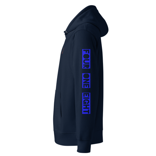 418 Bloc Blue Sleave Hoodie Navy