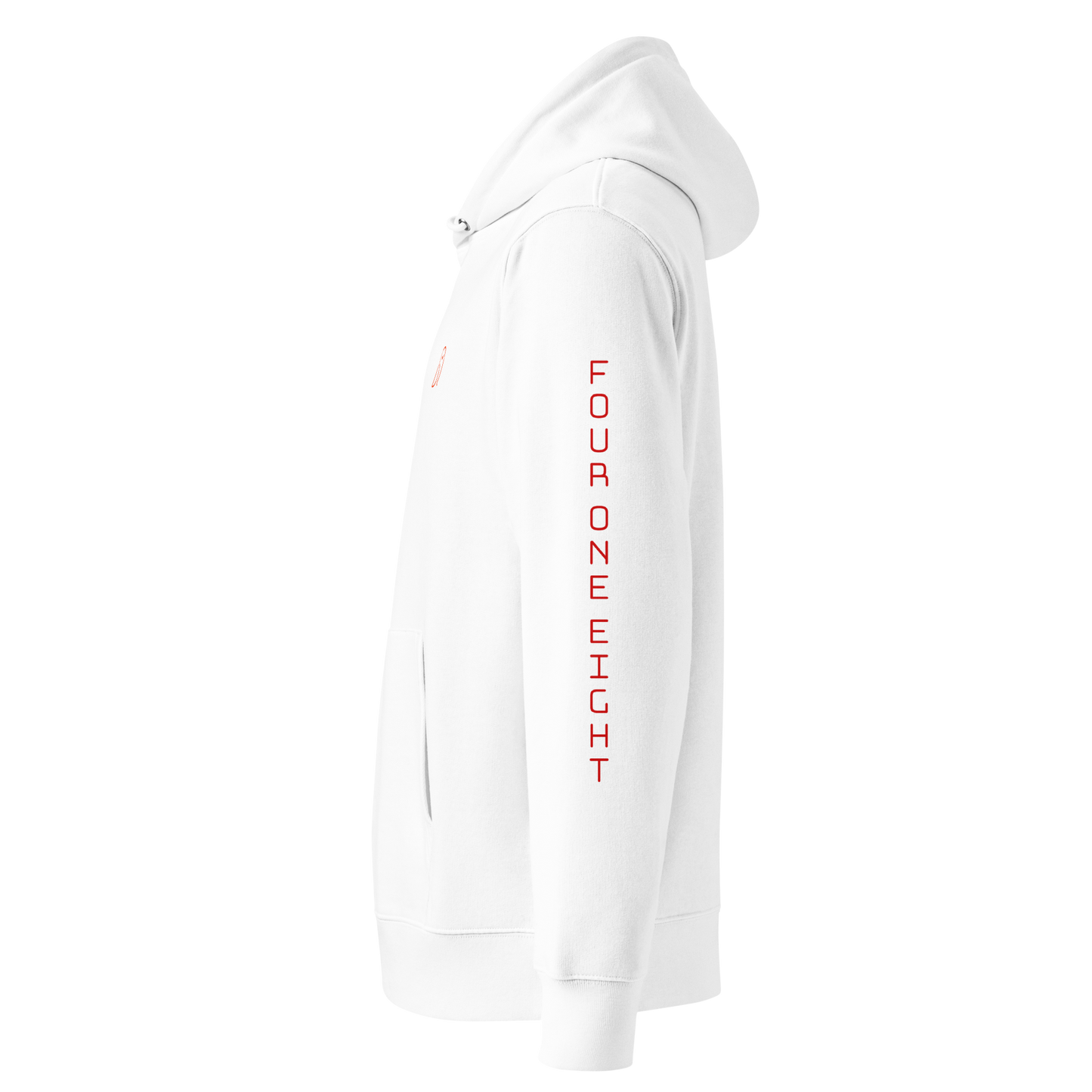 418 Bungee Red Sleave Hoodie White