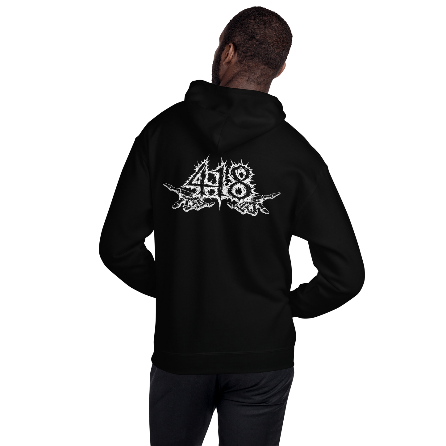 418 Distortion Death Hands Hoodie Black