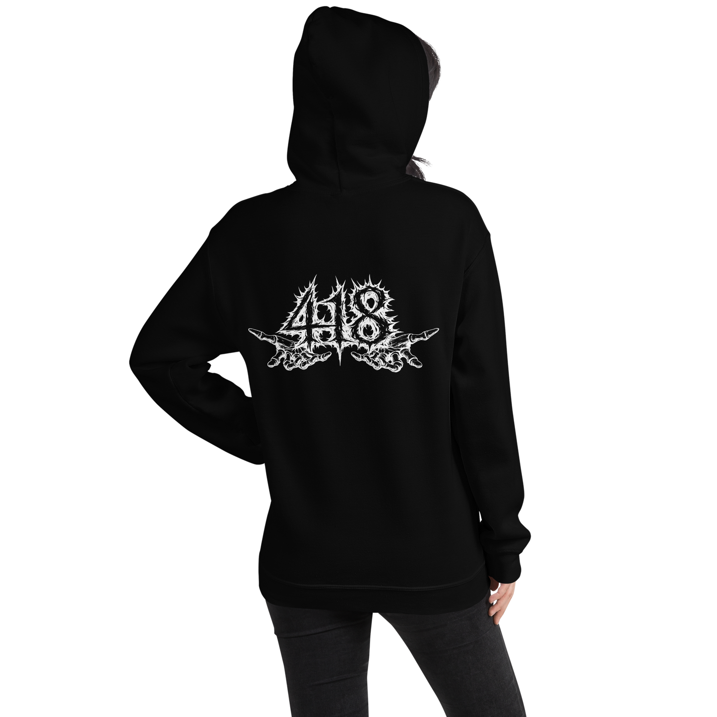 418 Distortion Death Hands Hoodie Black