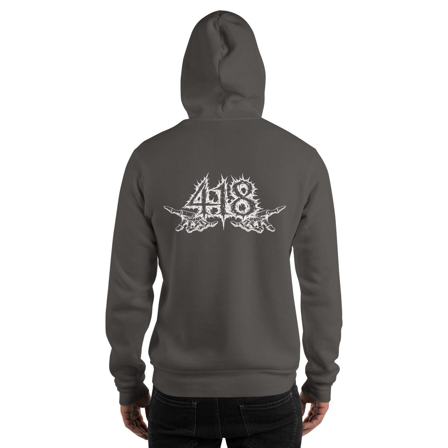 418 Distortion Death Hands Hoodie Charcoal