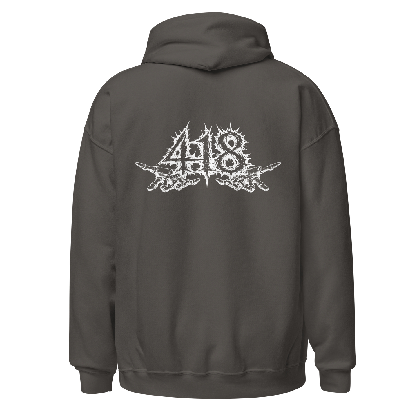 418 Distortion Death Hands Hoodie Charcoal