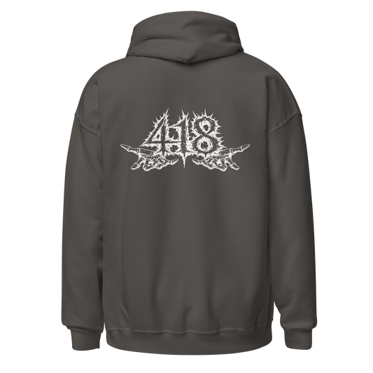 418 Distortion Death Hands Hoodie Charcoal