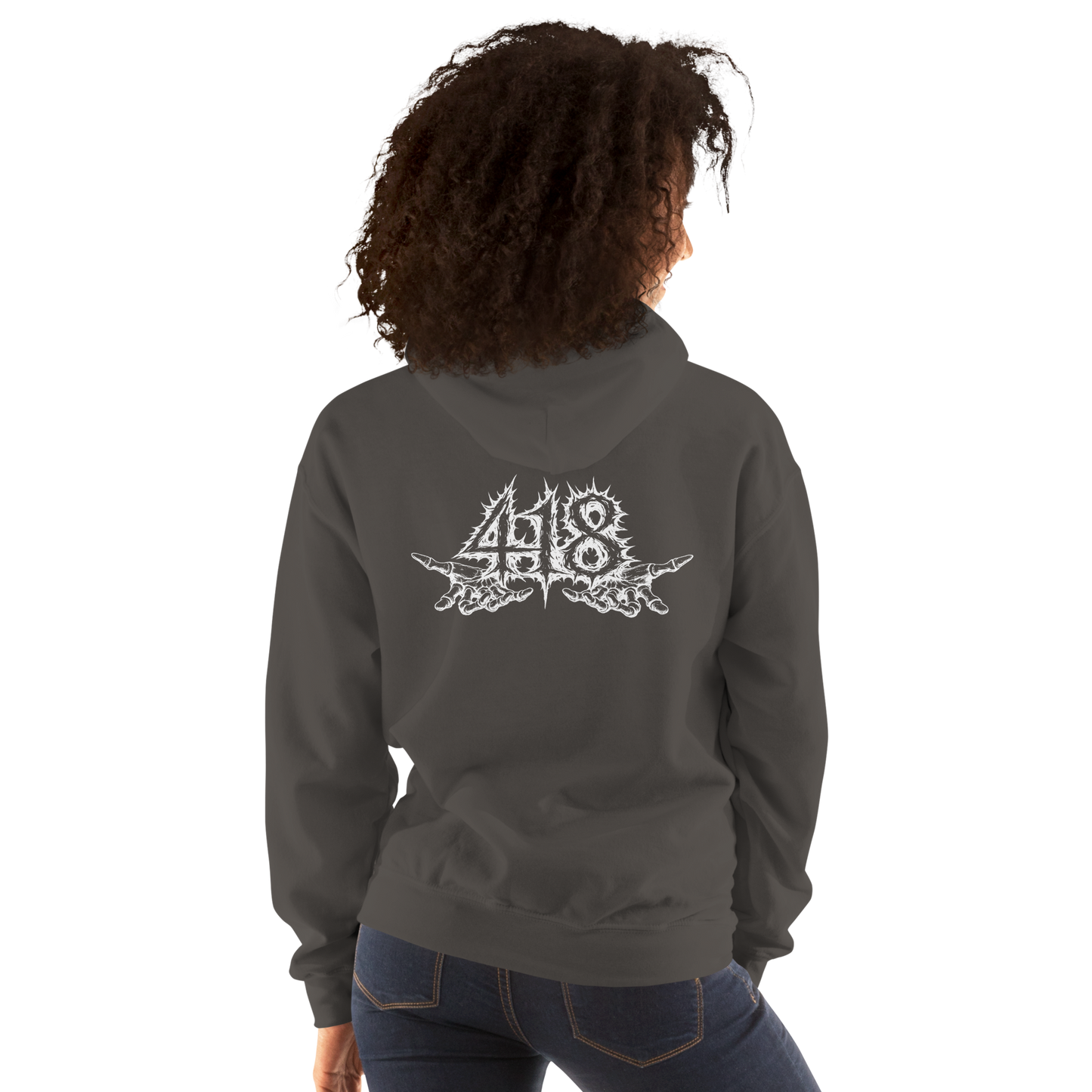 418 Distortion Death Hands Hoodie Charcoal