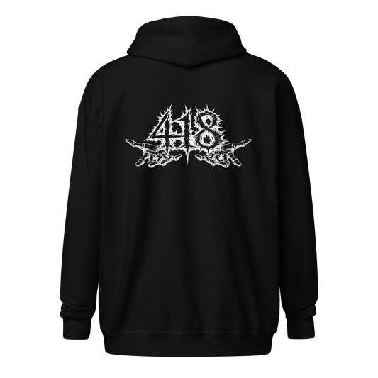 418 Distortion Death Hands Zipper Black