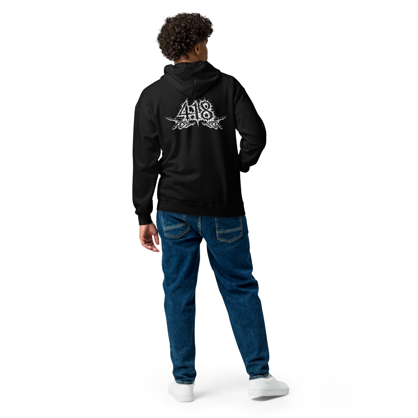 418 Distortion Death Hands Zipper Black