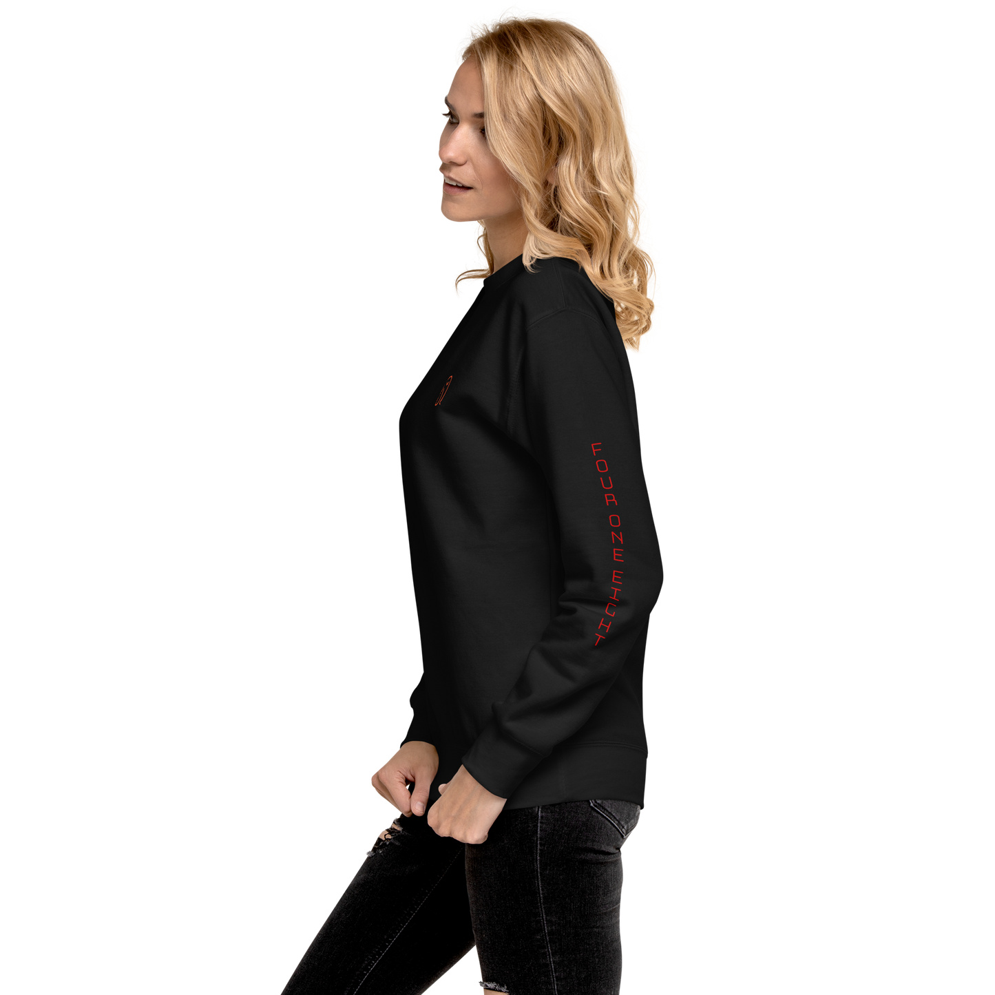 418 Bungee Red Sleave Sweater Black