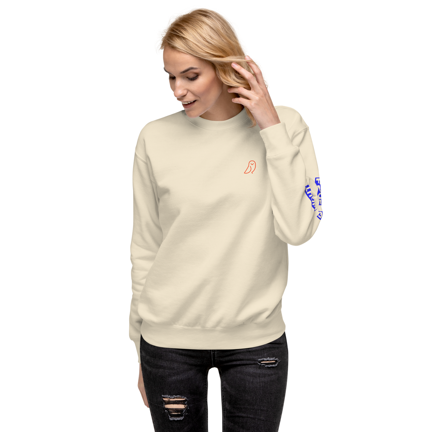 418 Bloc Blue Sleave Sweater Bone
