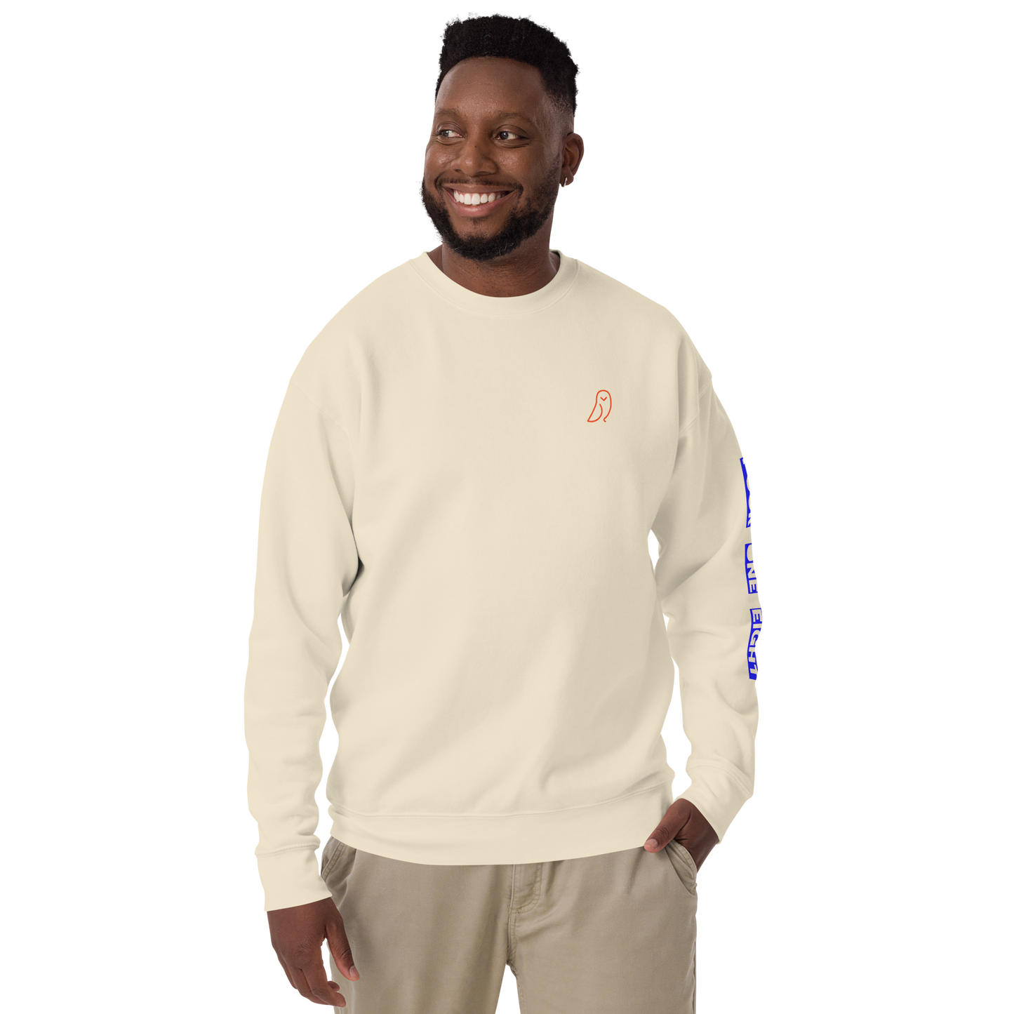 418 Bloc Blue Sleave Sweater Bone