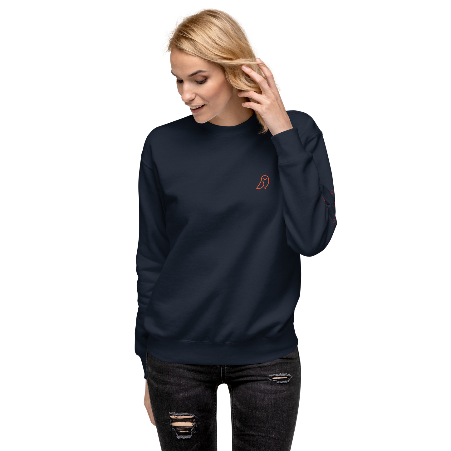 418 Bungee Red Sleave Sweater Navy